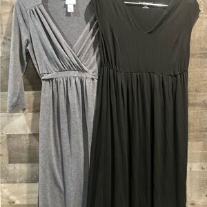2‎  Maternity Dresses Grey And Black Size M Liz Lange And Motherhood Maternity